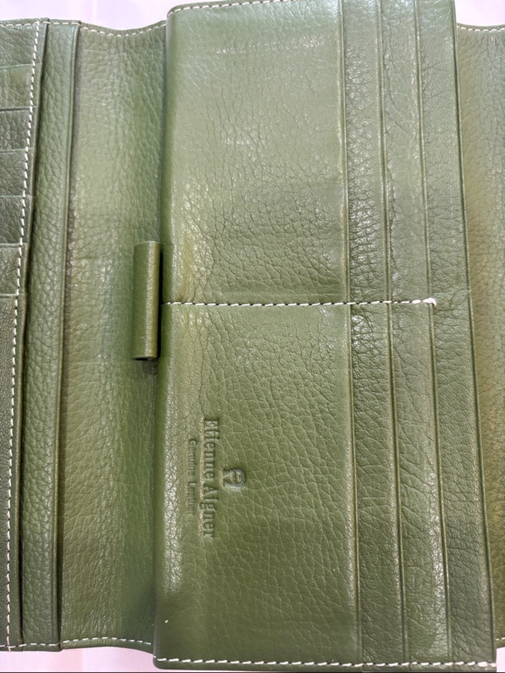 Etienne Aigner Green Leather Flap Wallet - Picture 5 of 6